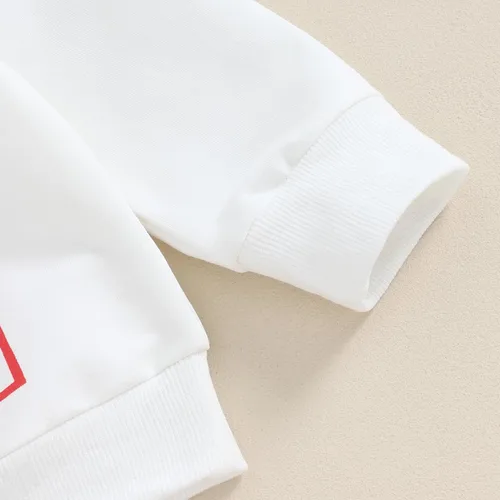 Vista 5 de GuliriFei Conjunto de sudadera con cuello redondo para el día de San Valentín para bebé niño