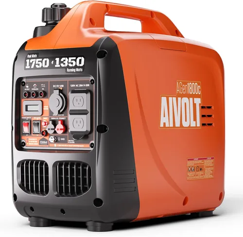 Vista 9 de AIVOLT Generador inversor súper silencioso de 1600 W, generador portátil de gas ultraligero para camping y uso doméstico, cumple con la EPA