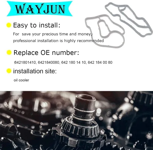 Vista 5 de WayJun Kits de juntas de carcasa de filtro de aceite compatibles con Dodge Mercedes-Benz Freightliner 6421801410 6421840080
