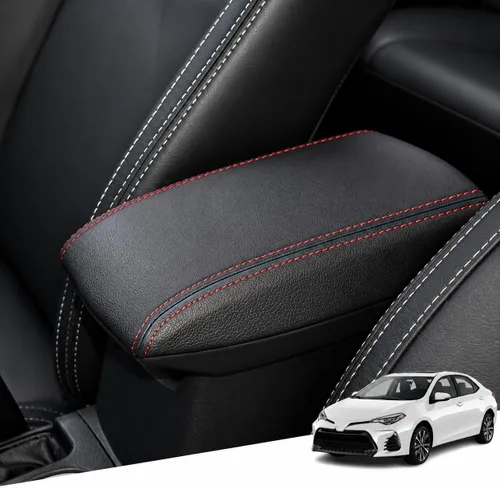Vista 96 de Great-luck Funda de cuero para consola central, almohadilla para reposabrazos, accesorios de cubierta de caja (costuras rojas) para BMW X1 2023 2024