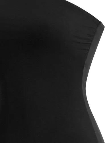 Vista 4 de MixMatchy Top de tubo largo de algodón elástico sólido para mujer