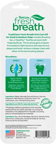 Vista 10 de TropiClean Fresh Breath - Kit de cepillado de dientes para perros pequeños/medianos