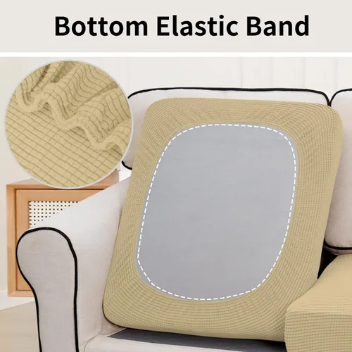 Vista 4 de Easy-Going - Funda de cojín elástica individual para sofá biplaza, sillón, funda de cojín protectora, suave, flexible con parte inferior elástica