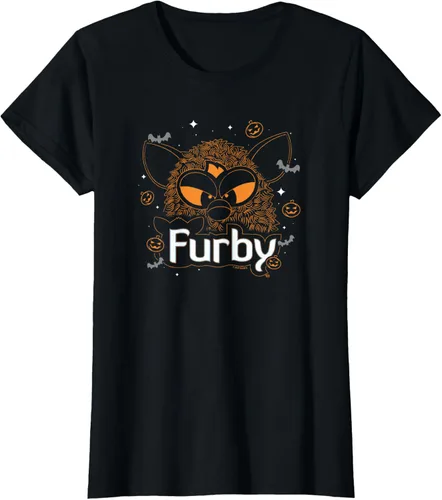 Vista 7 de Furby Camiseta de Halloween Spooky Lines Pumpkin Furby, Negro, S