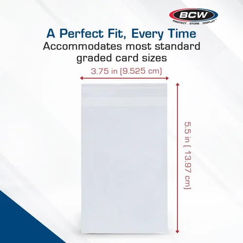 Vista 3 de BCW Fundas graduadas resellables para tarjetas, 3 3/4 x 5 1/2