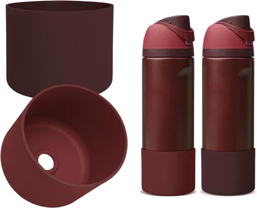 Vista 28 de 2 botas de silicona compatibles con Owala FreeSip de 24 onzas, funda protectora superior para botella de agua, reducción de ruido, cubierta inferior