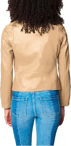 Vista 2 de BLANKNYC Ropa de lujo para mujer chaqueta de motocicleta de piel vegana semiajustada
