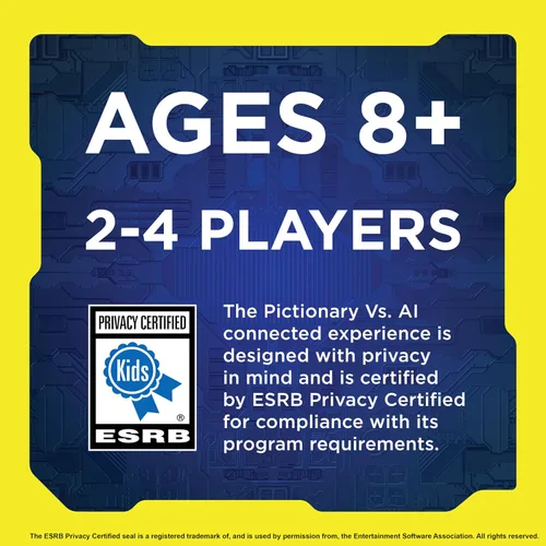 Vista 4 de Mattel Games Juego familiar Pictionary vs. AI para niños, adultos y familias con inteligencia artificial para 2 a 4 jugadores