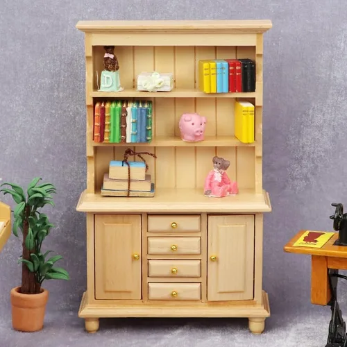 Vista 8 de AirAds - Casa de muñecas 1:12 en miniatura, muebles de madera (1 marrón oscuro)