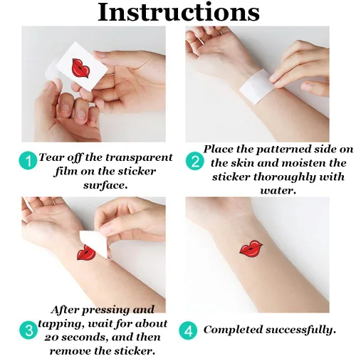 Vista 7 de Tatuajes para el día de San Valentín, tatuajes para el día de la madre, para mujeres, hombres, niños, niñas, decoración de arte corporal, labios