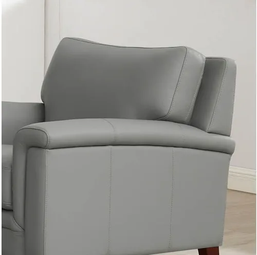 Vista 5 de Hydeline Westcott - Silla de cuero de grano superior, gris plateado, espuma viscoelástica y bobinas de bolsillo Plata Gris