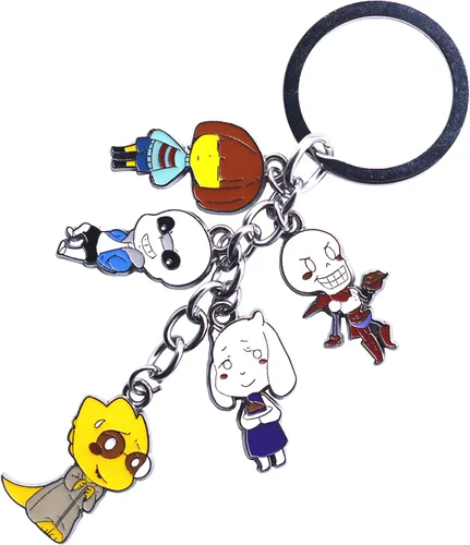 Vista 2 de Amasukami Llavero de personajes de anime Sans con 5 figuras Chibi Varios