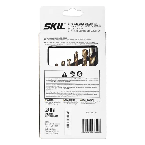 Vista 3 de Skil Juego de 21 brocas helicoidales de óxido de oro #98021