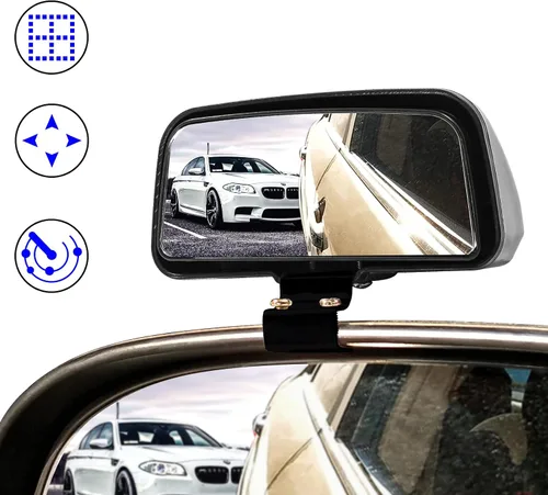 Vista 2 de Espejo de punto ciego, espejos laterales, espejos retrovisores de coche, espejos auxiliares universales de fácil instalación para automóvil, vidrio