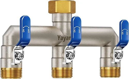Vista 9 de 3-Way Garden Hose Splitter, Heavy-Duty Brass, 3/4" GHT, (Black)