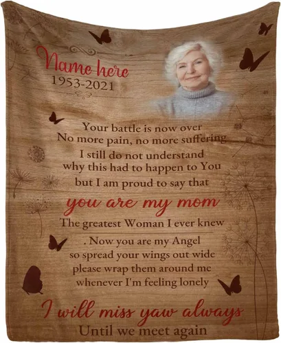 Vista 29 de Manta de memoria amorosa personalizada, no Longer be My Side but Forever in My Heart