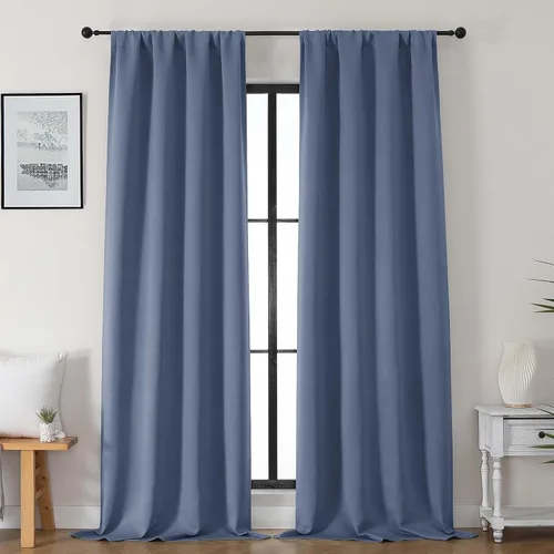 Vista 63 de Gwine Cortinas opacas para dormitorio, 54 pulgadas de largo, paneles de cortina de ventana con aislamiento térmico y reducción de ruido, cortinas