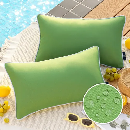 Vista 29 de Phantoscope - Juego de 2 fundas de almohada y cojín cuadradas decorativas, impermeables, para intemperie, sofás, carpas, 18 x 18 pulgadas