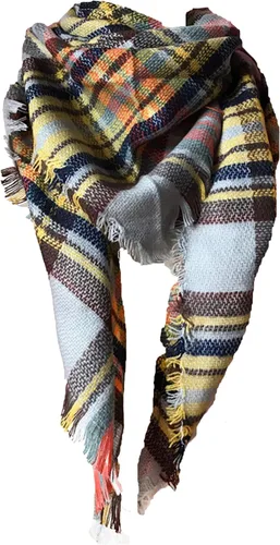 Vista 17 de Wander Agio - Bufanda envolvente con diseño a cuadros o triangular para mujer, cálida y larga, de punto, sensación de cachemira, chal