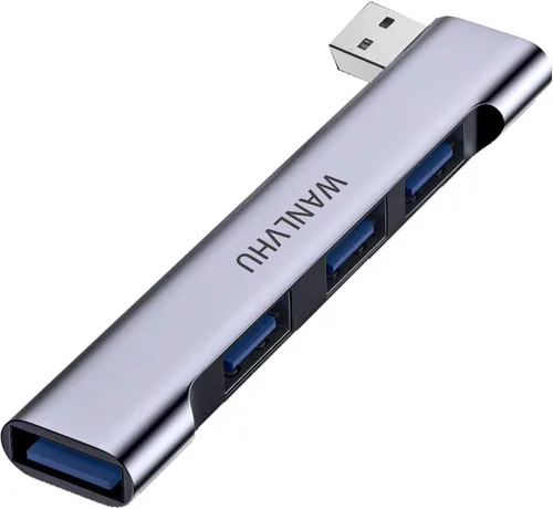 Vista 8 de Hub USB-C para portátil - Adaptador multipuerto ultradelgado con USB 3.0, expansor para MacBook Pro/Air, Surface Pro, teclado, unidad flash (4 en 1)