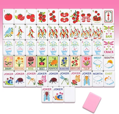 Vista 9 de Halloween American Mahjong Set 160 azulejos, calabaza, morado