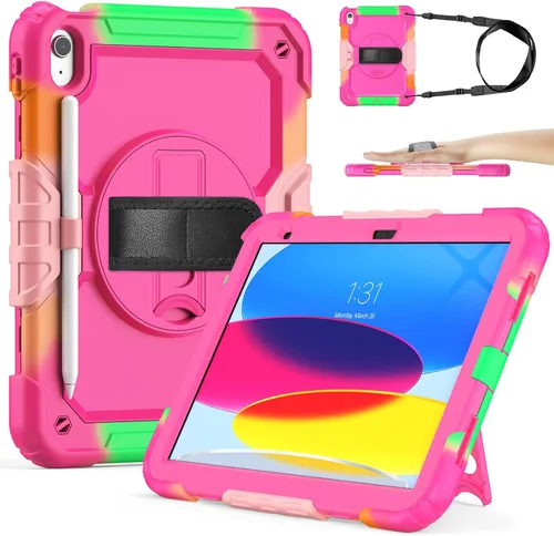 Vista 17 de SIBEITU Funda compatible con iPad de 9ª/8ª/7ª generación con protector de pantalla para bolígrafo, funda para iPad de 10.2 pulgadas, funda