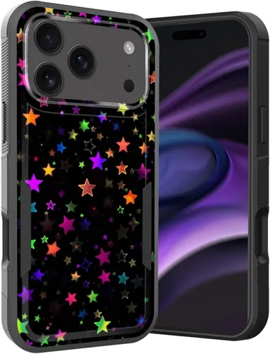 Vista 170 de Funda para iPhone Air, doble capa híbrida resistente resistente a prueba de golpes de policarbonato duro + funda protectora de silicona suave