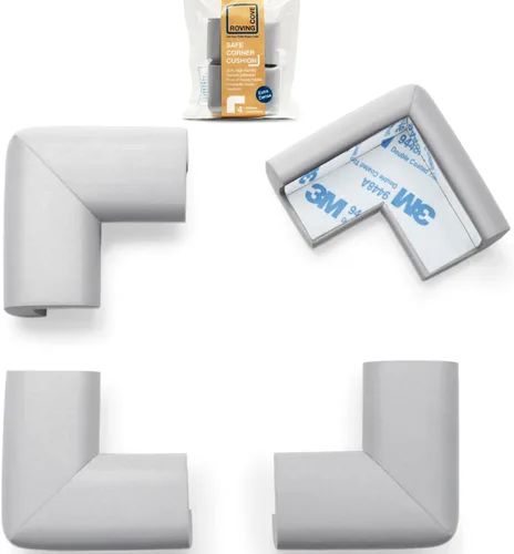 Vista 21 de Roving Cove HeftyFit - Protector de esquina para bebé (4 esquinas grandes), protectores de goma suave de espuma de goma para muebles, adhesivo 3M