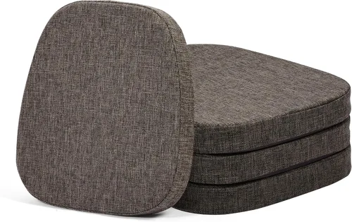 Vista 14 de baibu Juego de 2 cojines metálicos de espuma viscoelástica de 14 x 14 pulgadas, diseño de doble capa, antideslizantes, para sillas de comedor, cojín