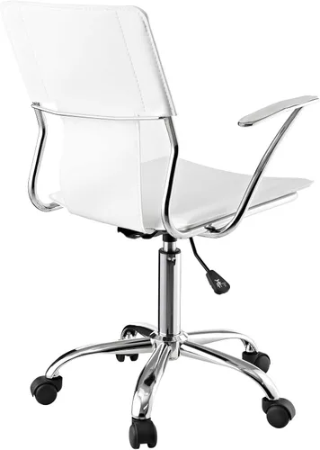Vista 6 de Modway Silla de oficina giratoria de piel sintética de estudio en color blanco