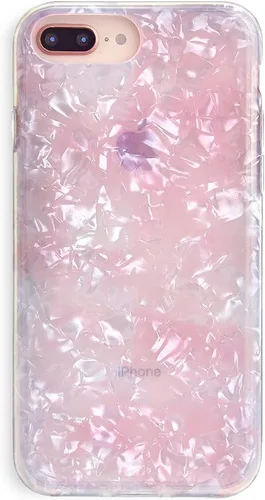 Vista 10 de VELVET CAVIAR Funda brillante iridiscente para iPhone 8 Plus/iPhone 7 Plus, funda protectora estética para mujer (cuarzo ópalo azul)