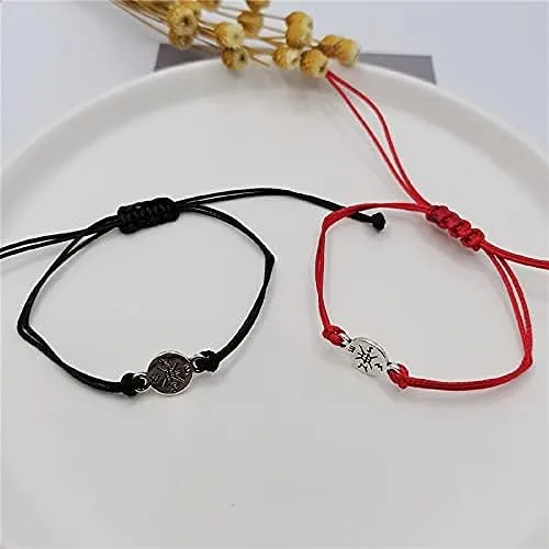 Vista 4 de YALLNASL Regalo de aniversario de Navidad para parejas, amigos, pulseras de amistad a juego para marido, esposa, mejores amigos, juego de pulseras