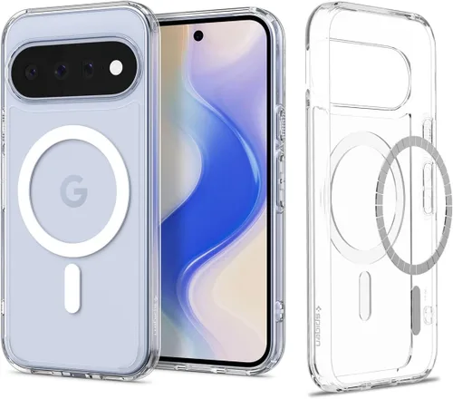 Vista 34 de Spigen Carcasa ultra híbrida para Pixel 8a, transparente Anti-Yellowing Resin, Air Cushion Technology, Military-Grade Drop Protection, Raised