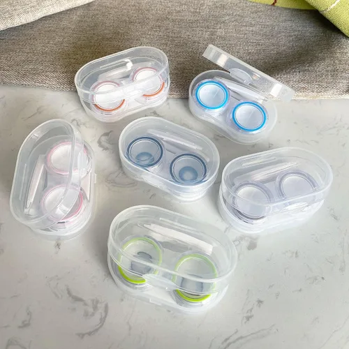 Vista 5 de Paquete de 6 fundas para lentes de contacto, kit de viaje, kit de almacenamiento portátil al aire libre, estuche para lentes de contacto para viajes