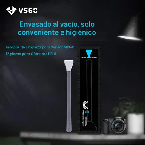 Vista 7 de VSGO Kit de limpieza de sensor de cámara APS-C, hisopos de limpieza de sensores, compatible con cámaras digitales DSLR y SLR (V-S02-12)