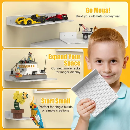 Vista 6 de BlissBox Paquete de 12 estantes flotantes para pared compatibles con Blanco