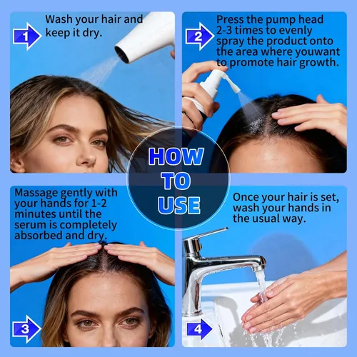 Vista 9 de Minoxidil para hombres y mujeres Crecimiento del cabello: 5% Minoxidil Spray Tratamiento de regeneración del cabello Serum para detener