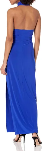 Vista 2 de Norma Kamali Vestido halter con abertura lateral de tortuga para mujer
