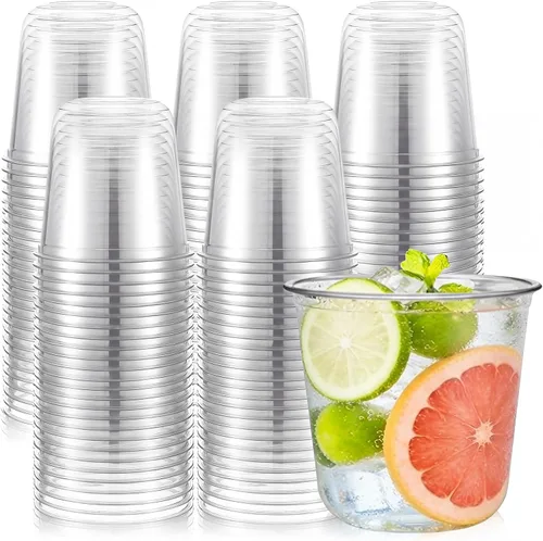 Vista 8 de Ziliny 100 copas de vino de plástico sin tallo, desechables, copas de vino de plástico para fiestas, bodas, cumpleaños, cócteles