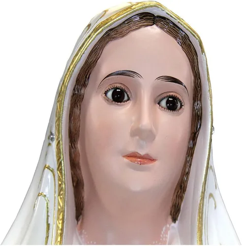 Vista 2 de Estatua de Nuestra Señora de Fátima de 40'' fabricada en Portugal #1039 Blanco