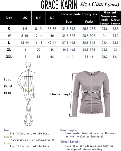 Vista 3 de GRACE KARIN - Blusa estilo suéter sin botones altamente elástica de manga larga para mujer