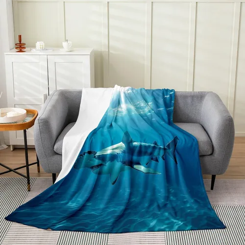 Vista 58 de Erosebridal Hammerhead Shark Flannel Blanket 40x50 Marine Life Fuzzy Plush Throw for Sofa Couch Hammerhead Shark Lover Gifts Ocean Sealife Fleece