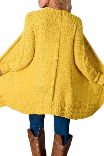Vista 2 de Dokotoo Suéter de palomitas de maíz suave de invierno 2022 para mujer abrigo con bolsillos Desnudo
