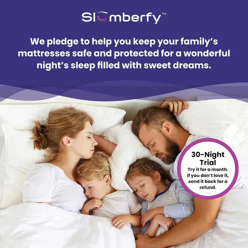 Vista 6 de Slumberfy - Protector de colchón de viscosa impermeable de tamaño individual hecho de bambú, seguro para la piel, con cremallera EZ de 360°
