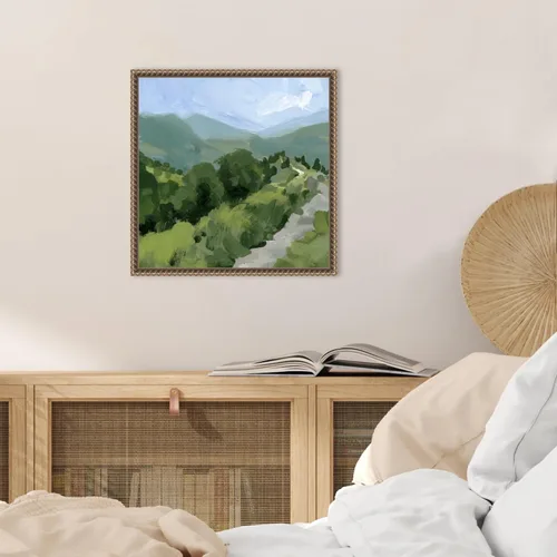 Vista 6 de Amanti Art Lienzo enmarcado para pared, camino forrado de árbol I de 16 x 16 pulgadas, por Victoria Barnes, lienzo enmarcado para pared, obras