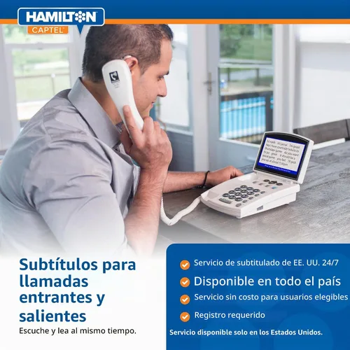 Vista 3 de Teléfono Hamilton CapTel 840i con subtítulos, teléfonos para personas con discapacidad auditiva, subtítulos automáticos/asistidos y control