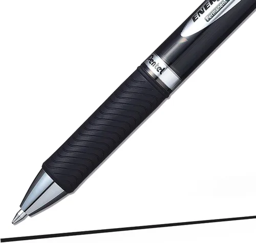 Vista 9 de Pentel EnerGel PRO - Bolígrafo de gel permanente, (0.028 in), línea media, tinta negra, caja de 12 bolígrafos (BLP77-A)
