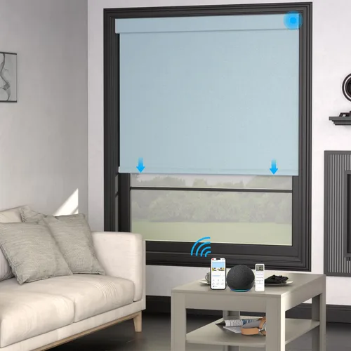 Vista 13 de MYshade Persianas enrollables personalizadas para ventana, persianas enrollables para ventanas con cable, bloqueo solar, protección de privacidad