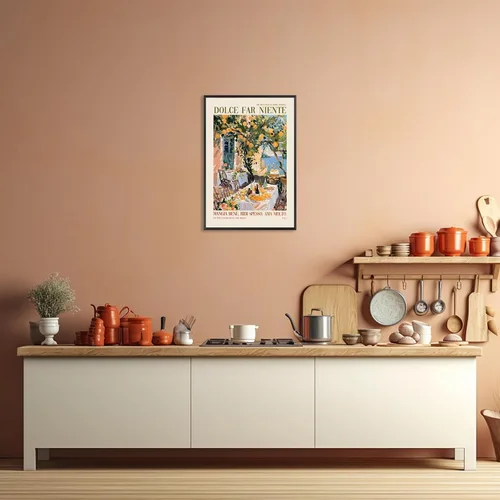 Vista 6 de Pósteres de lienzo de moda de la costa italiana de Amalfi, Italia, vino, comida, fruta, arte de pared, arte de pared de Al Fresco, cita para amantes