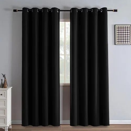Vista 28 de IGEMAEVE Cortinas opacas de tamaño personalizado para dormitorio, 100 % opacas, 1 panel, aislamiento térmico, cortinas de oscurecimiento